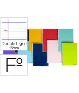 Cuaderno espiral liderpapel folio smart tapa blanda 80h 60gr rayado montessori 5mm con margen colores surtidos