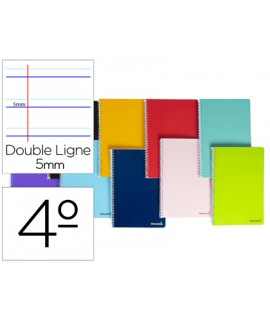 Cuaderno espiral liderpapel cuarto smart tapa blanda 80h 60gr rayado montessori 5mm colores surtidos