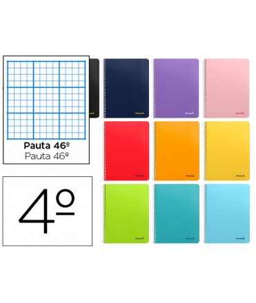 Cuaderno espiral liderpapel cuarto witty tapa dura 80h 75gr rayado nº46 colores surtidos