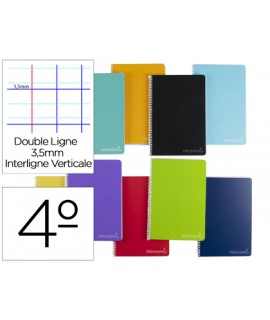 Cuaderno espiral liderpapel cuarto witty tapa dura 80h 75gr rayado montessori 3,5 mm colores surtidos