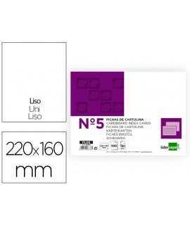 Ficha liderpapel lisa nº5 160x220mm 180gr paquete de 100 unidades