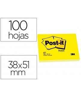 Bloc de notas adhesivas quita y pon post-it 38x51 mm con 100 hojas 653e