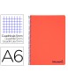 Spiral notebook liderpapel a6 micro wonder plastic cover 120h 90 gr frame 5mm 4 bands red color