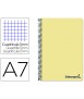 Cuaderno espiral liderpapel a7 micro wonder tapa plastico 100h 90 gr cuadro 5mm 4 bandas color amarillo