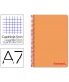 Cuaderno espiral liderpapel a7 micro wonder tapa plastico 100h 90 gr cuadro 5mm 4 bandas color naranja