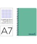 Cuaderno espiral liderpapel a7 micro wonder tapa plastico 100h 90 gr cuadro 5mm 4 bandascolor verde pastel turquesa