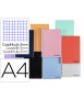 Cuaderno espiral liderpapel a4 wonder tapa plastico 80h 90gr cuadro 3mm con margen colores surtidos