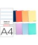 Spiral notebook liderpapel a4 wonder plastic cover 80h 90gr wide pattern 3.5mm with margin assorted colors