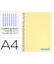 Cuaderno espiral liderpapel a4 micro wonder tapa plastico 120h 90 gr cuadro 5mm 5 banda 4 taladros color amarillo