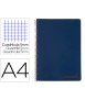 Spiral notebook liderpapel a4 micro wonder plastic cover 120h 90 gr frame 5mm 5 band 4 holes navy blue