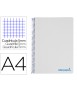 Cuaderno espiral liderpapel a4 micro wonder tapa plastico 120h 90 gr cuadro 5mm 5 bandas 4 taladros color gris