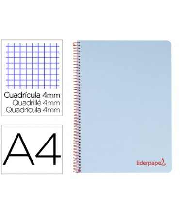 Spiral notebook liderpapel a4 wonder plastic cover 80h 90gr frame 4mm with blue margin