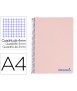 Cuaderno espiral liderpapel a4 wonder tapa plastico 80h 90gr cuadro 4mm con margen color rosa