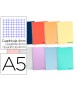 Cuaderno espiral liderpapel a5 wonder tapa plastico 80h 90g cuadro 4mm con margen colores surtidos