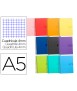 Cuaderno espiral liderpapel a5 crafty tapa forrada 80h 90 gr cuadro 4mm con margen colores surtidos