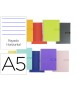 Cuaderno espiral liderpapel a5 crafty tapa forrada 80h 90 gr rayado horizontal con margen colores surtidos