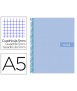 Spiral notebook liderpapel a5 micro crafty lined cover 120h 90 gr frame 5mm 5 bands6 drills light blue color
