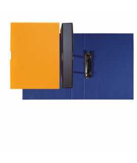 Carpeta amb funda folrada, llom 7 cm. Mida: 35x26x7 cm. Color blau. 4 anelles.