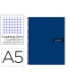 Spiral notebook liderpapel a5 micro crafty lined cover 120h 90 gr frame 5mm 5 bands6 holes blue color