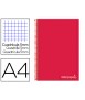 Spiral notebook liderpapel a4 micro jolly covered cover 140h 75 gr frame 5mm 5 bands 4 holes red color