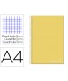 Cuaderno espiral liderpapel a4 micro jolly tapa forrada 140h 75 gr cuadro 5mm 5 bandas4 taladros color amarillo