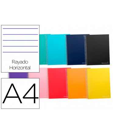 Cuaderno espiral liderpapel a4 micro jolly tapa forrada 140h 75 gr horizontal 5 bandas4 taladros colores surtidos