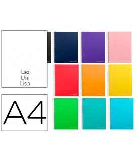 Cuaderno espiral liderpapel a4 micro jolly tapa forrada 140h 75 gr liso 5 bandas 4 taladros colores surtidos