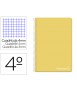 Cuaderno espiral liderpapel cuarto witty tapa dura 80h 75gr cuadro 4mm con margen color amarillo