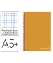 Cuaderno espiral liderpapel cuarto witty tapa dura 80h 75gr cuadro 4mm con margen color naranja