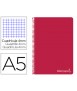 Cuaderno espiral liderpapel cuarto witty tapa dura 80h 75gr cuadro 4mm con margen color rojo