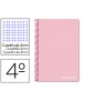 Cuaderno espiral liderpapel cuarto witty tapa dura 80h 75gr cuadro 4mm con margen color rosa