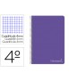 Cuaderno espiral liderpapel cuarto witty tapa dura 80h 75gr cuadro 4mm con margen color violeta