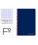 Cuaderno espiral liderpapel folio witty tapa dura 80h 75gr cuadro 4mm con margen color azul marino