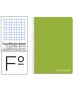 Cuaderno espiral liderpapel folio witty tapa dura 80h 75gr cuadro 4mm con margen color verde