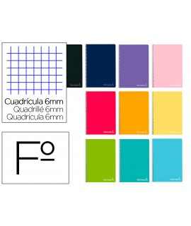 Cuaderno espiral liderpapel folio witty tapa dura 80h 75gr cuadro 6mm con margen colores surtidos