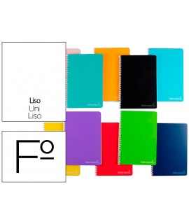 Cuaderno espiral liderpapel folio witty tapa dura 80h 75gr liso sin margen colores surtidos