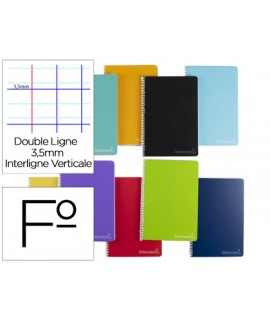Cuaderno espiral liderpapel folio witty tapa dura 80h 75gr rayado montessori 3,5mm colores surtidos