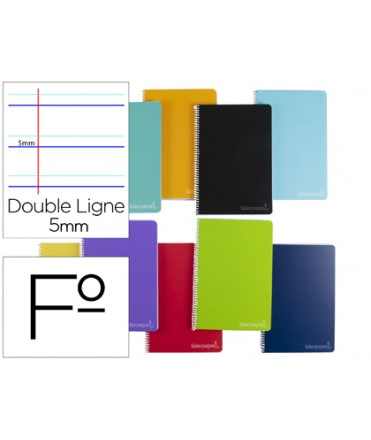 Cuaderno espiral liderpapel folio witty tapa dura 80h 75gr rayado montessori 5mm colores surtidos