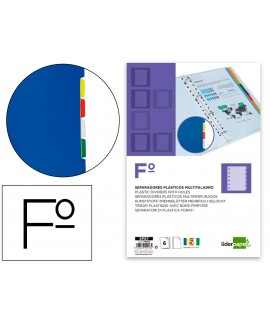 Separador liderpapel plastico juego de 6 separadores folio 16 taladros