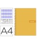 Cuaderno espiral liderpapel a4 crafty tapa forrada 80h 90 gr cuadro 4mm con margen color naranja