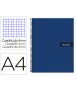 Cuaderno espiral liderpapel a4 crafty tapa forrada 80h 90gr cuadro 4mm con margen color azul marino