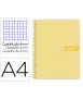Spiral notebook liderpapel a4 crafty lined cover 80h 90 gr frame 4mm with yellow margin