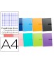 Cuaderno espiral liderpapel a4 crafty tapa forrada 80h 90 90gr cuadro 4mm con margen colores surtidos
