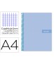 Cuaderno espiral liderpapel a4 micro crafty tapa forrada 120h 90 gr cuadro 5mm 5 bandas 4 colores celeste