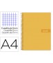 Cuaderno espiral liderpapel a4 micro crafty tapa forrada 120h 90 gr cuadro 5mm 5 bandas 4 colores color naranja