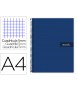 Cuaderno espiral liderpapel a4 micro crafty tapa forrada 120h 90 gr cuadro 5mm 5 bandas 4 colores color azul