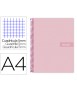Cuaderno espiral liderpapel a4 micro crafty tapa forrada 120h 90 gr cuadro 5mm 5 bandas 4 colores color rosa