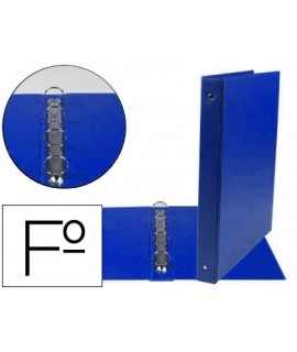 Carpeta liderpapel 4 anillas 25 mm redodas plastico folio color azul marino