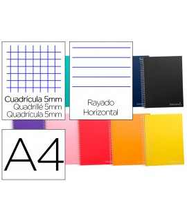 Cuaderno espiral liderpapel a4 micro jolly multidisciplina tapa forrada 140h 75gr 28h 5mm 112h hrtal.