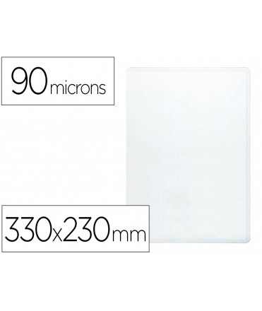 Funda portadocumento folio 90 micras pvc transparente